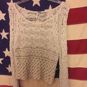 Free People Cream Crochet Blouse